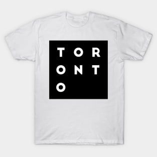 Toronto | Black square, white letters | Canada T-Shirt